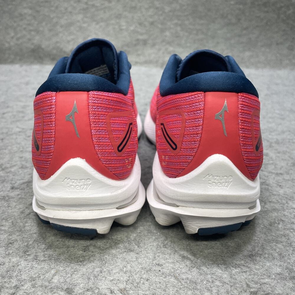 Mizuno Womens US 9.5 Wave Rider 25 Waveknit Running Shoes Cayenne/Pink - Picture 3 of 11